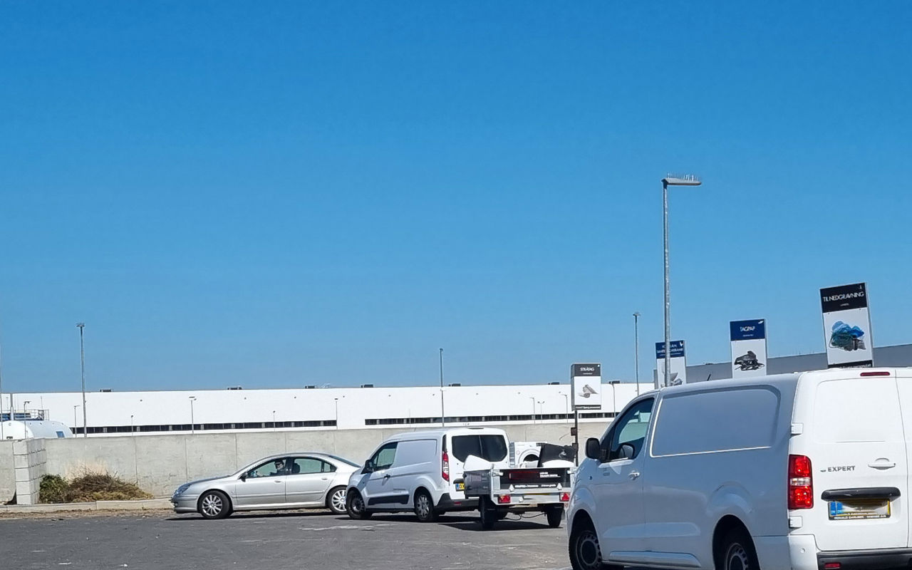 Erhvervsbiler på genbrugspladsen i Vejle